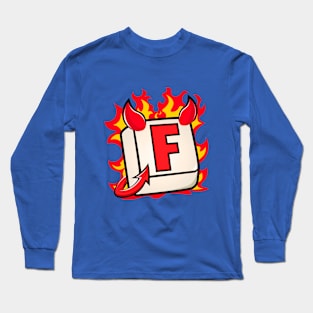 F in chat | F key devil Long Sleeve T-Shirt